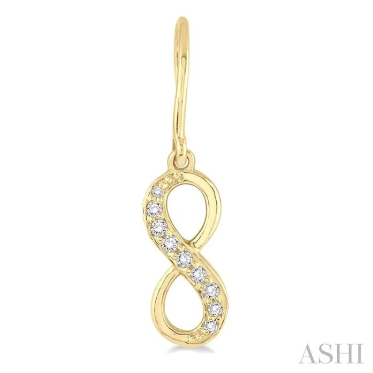 1/6 ctw Round Cut Diamond Infinity Petite Earrings in 14K Yellow Gold