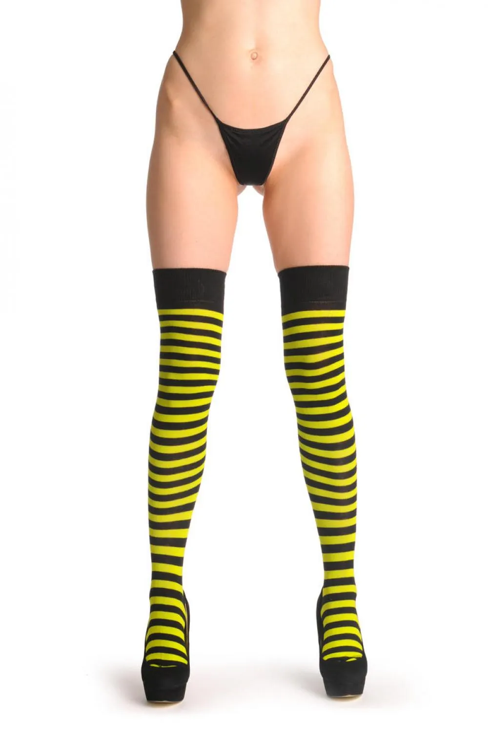 Asparagus Green & Black Stripes