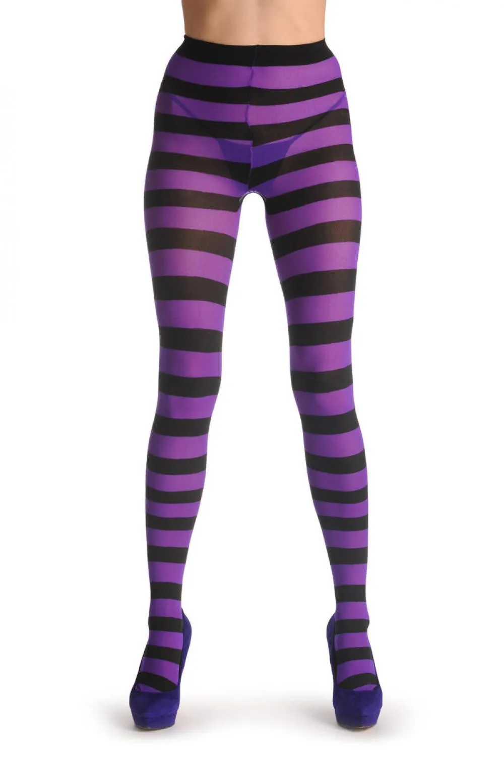 Black & Purple Horizontal Stripes