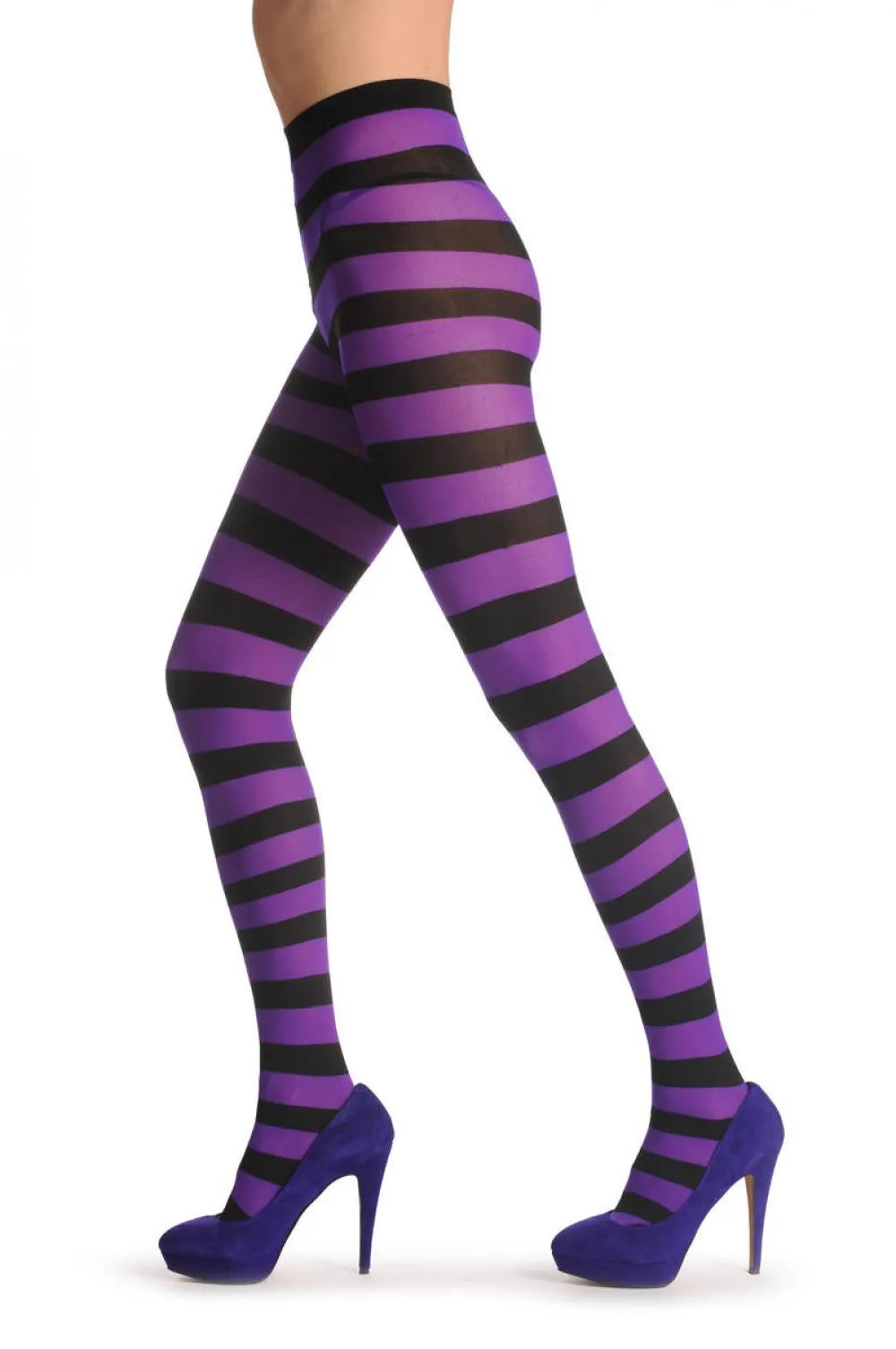 Black & Purple Horizontal Stripes