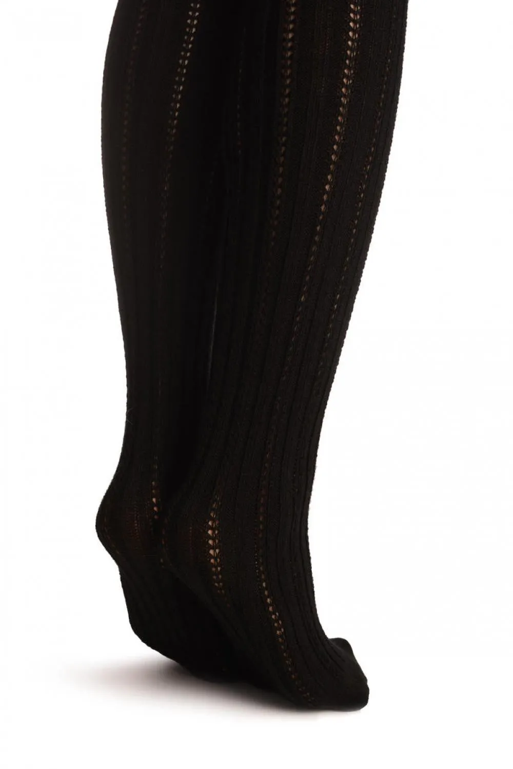 Black Cotton Plaits & Stripes With Elasticated Top