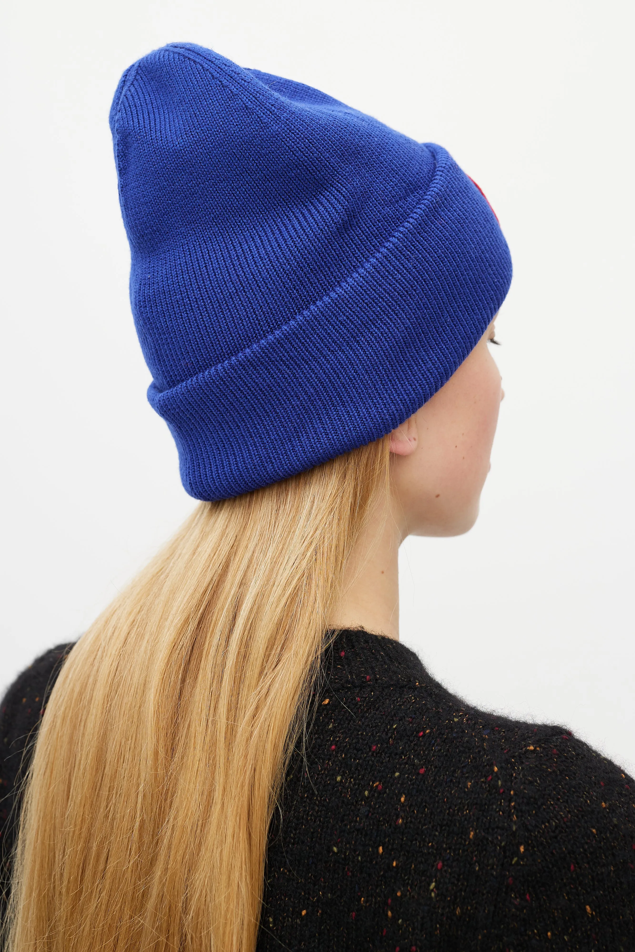Blue & Multicolour Wool Knit Beanie