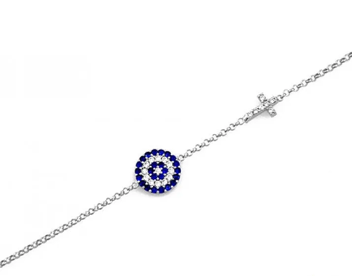 GRACE PROTECTIVE EVIL EYE AND CROSS BRACELET