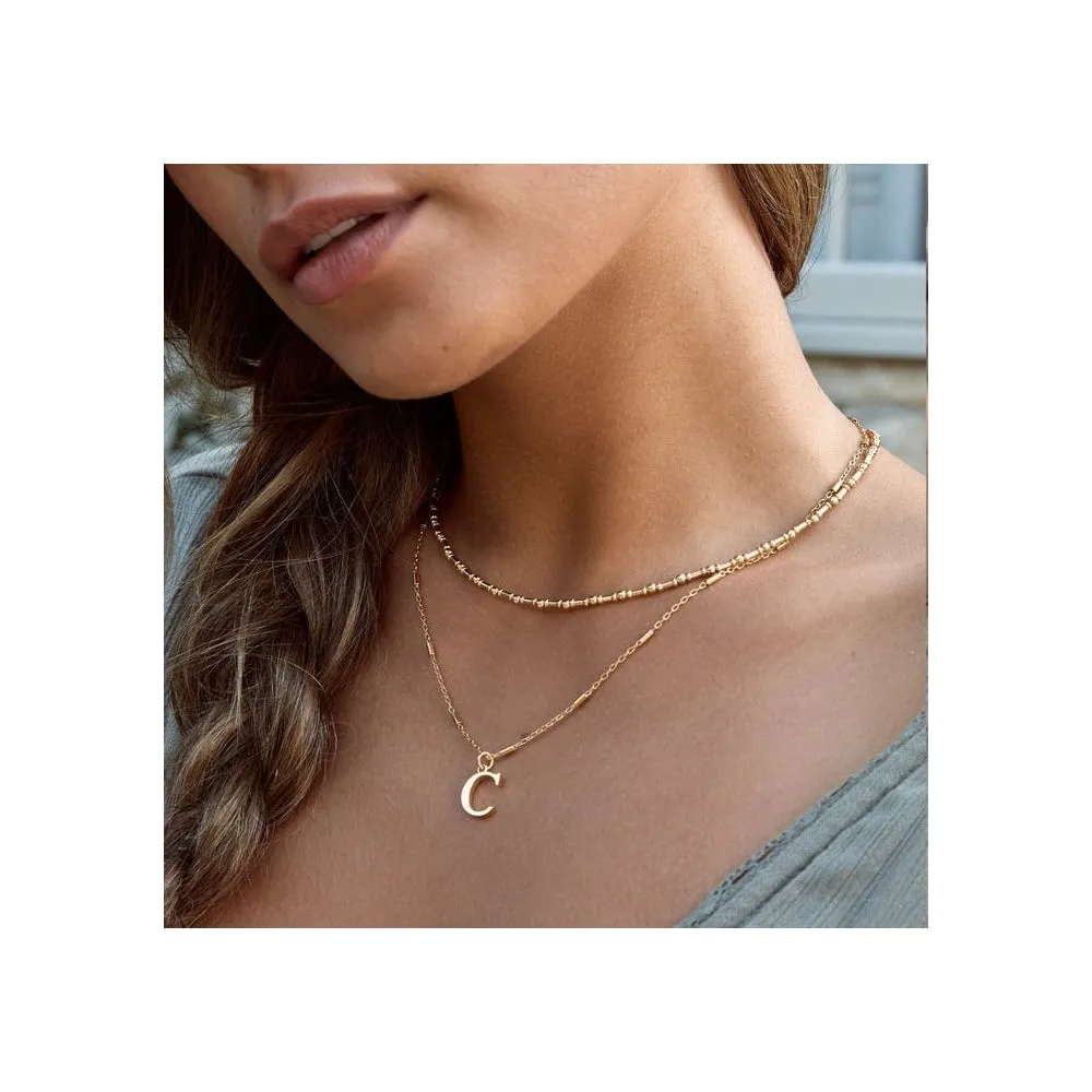 Initial Necklace - K - Silver - SNCC4040K
