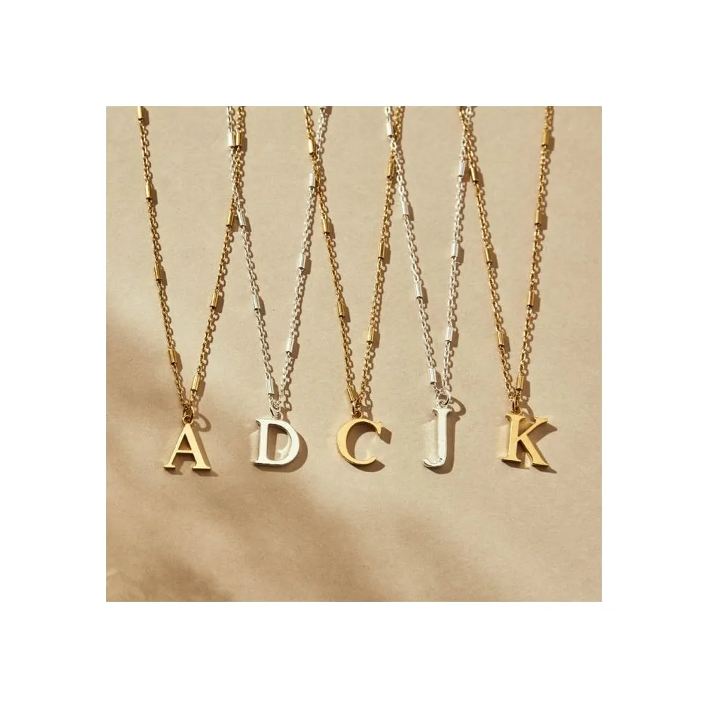 Initial Necklace - K - Silver - SNCC4040K