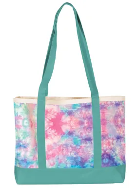 Large Tote Bag by Prestige /  Tie Dye Turquoise