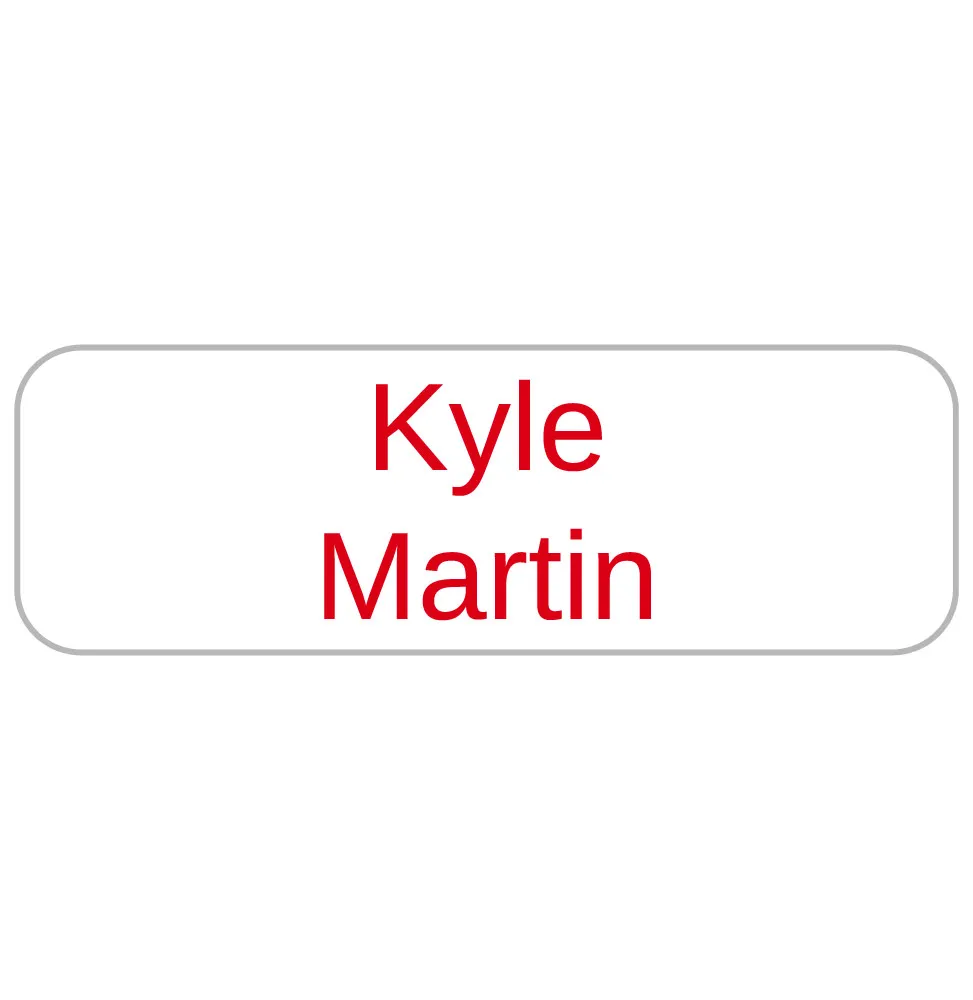 Simple Large Rectangle Name Labels