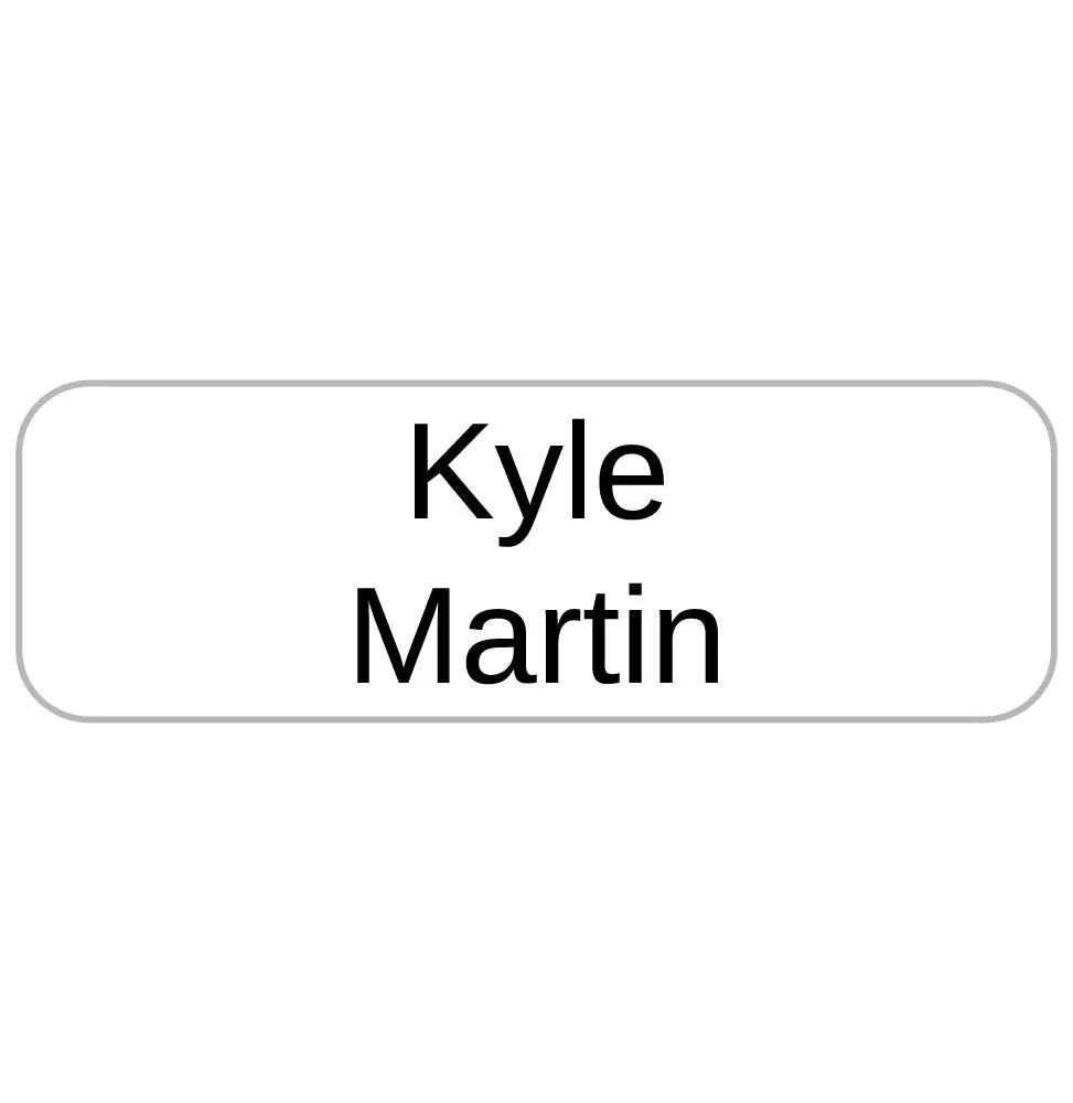 Simple Large Rectangle Name Labels