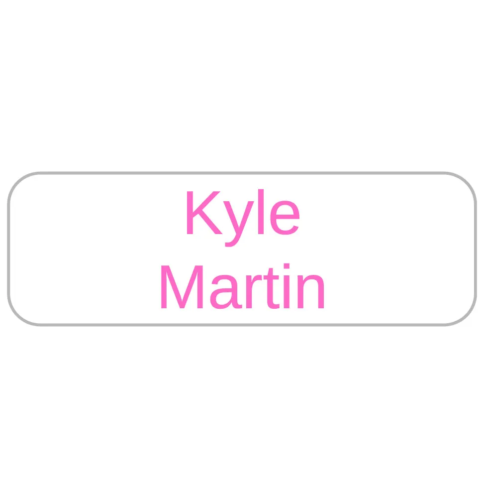 Simple Large Rectangle Name Labels