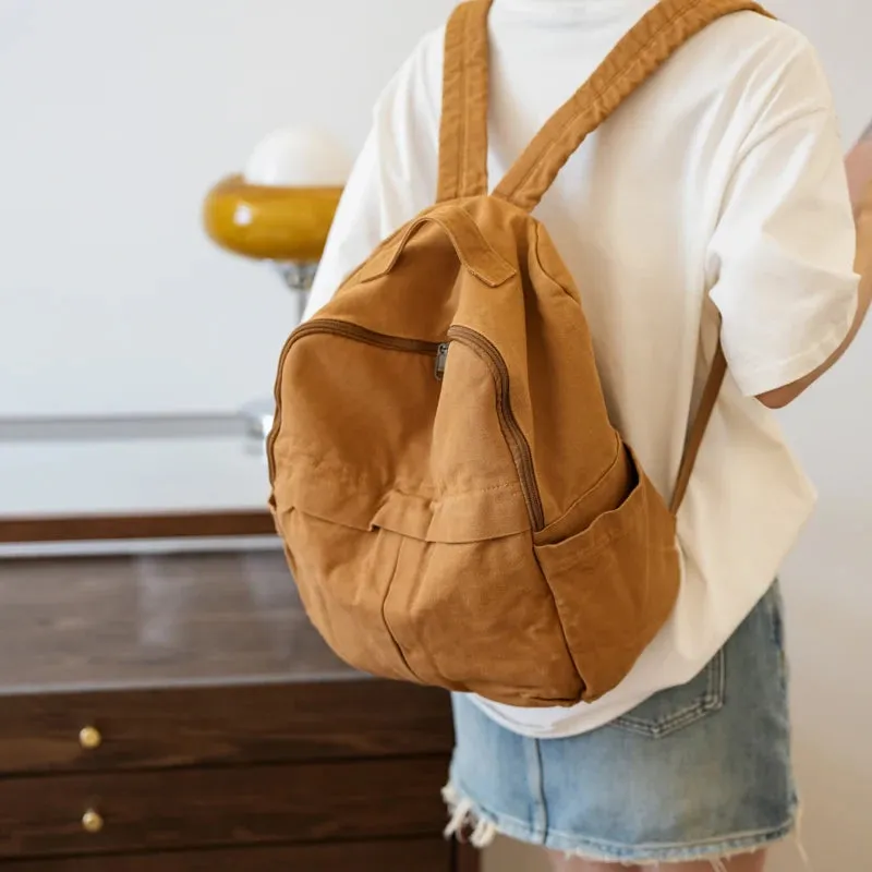 UAKISS  -  Design Women's Big Cloth Backpacks 2024 Y2K Korean Fashion Solid Color Backpack Lady Travel Simple Back Packs