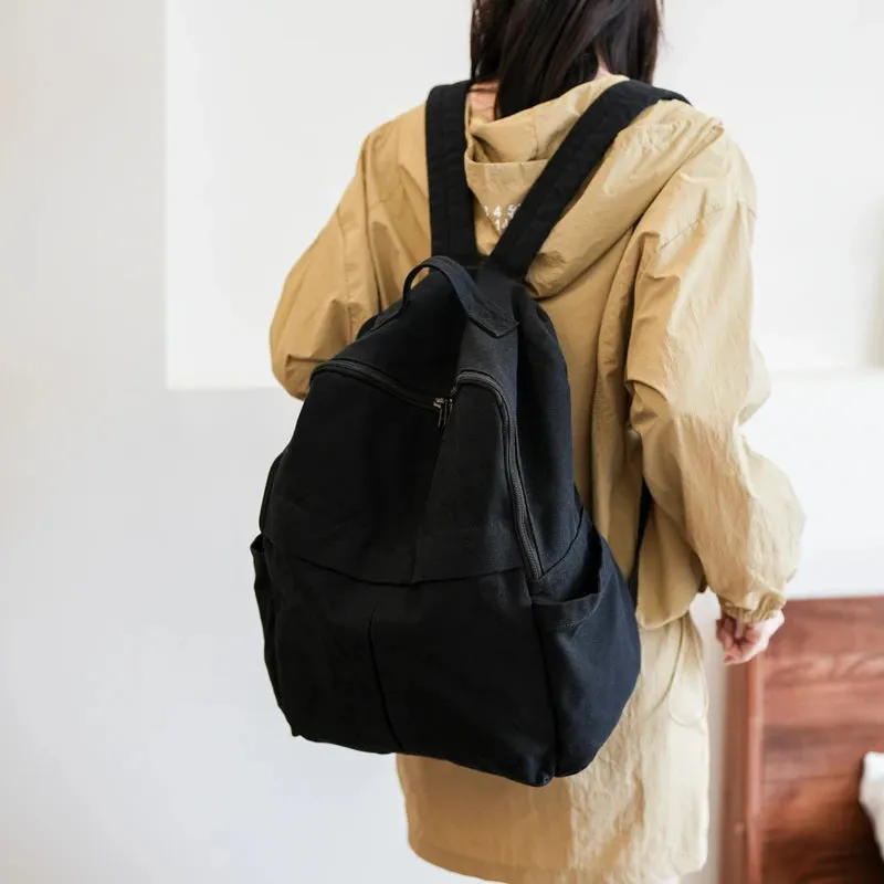 UAKISS  -  Design Women's Big Cloth Backpacks 2024 Y2K Korean Fashion Solid Color Backpack Lady Travel Simple Back Packs