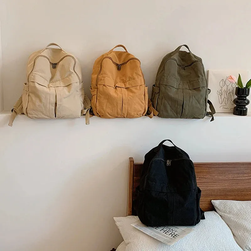 UAKISS  -  Design Women's Big Cloth Backpacks 2024 Y2K Korean Fashion Solid Color Backpack Lady Travel Simple Back Packs