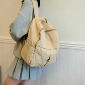 UAKISS  -  Design Women's Big Cloth Backpacks 2024 Y2K Korean Fashion Solid Color Backpack Lady Travel Simple Back Packs