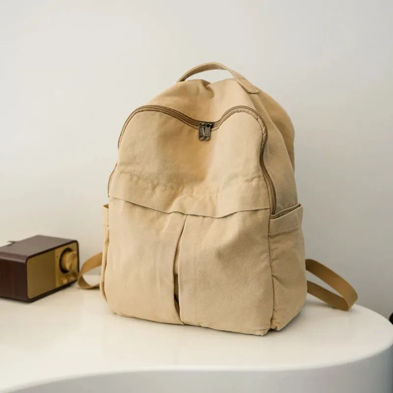 UAKISS  -  Design Women's Big Cloth Backpacks 2024 Y2K Korean Fashion Solid Color Backpack Lady Travel Simple Back Packs