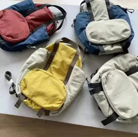 UAKISS  -  Korean Fashion Contrast Color Backpacks for Women New Popular Autumn School Bag Simple Portability Sports Rucksack 2024 Bolsa