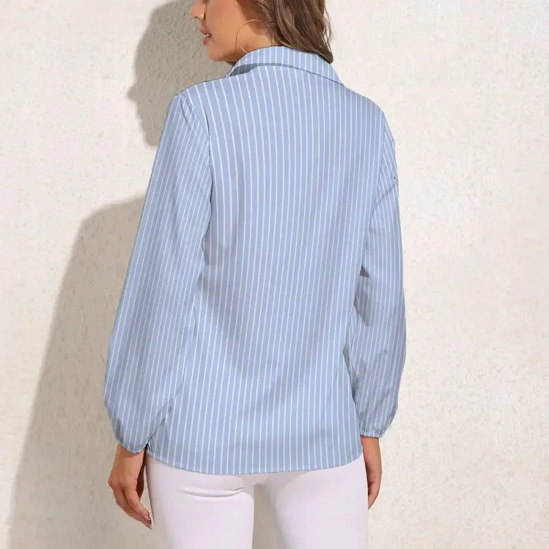 Unleash Effortless Elegance with Our Women's Blue Striped Blouse